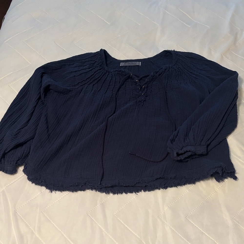 We The Free Deep Blue Blouse